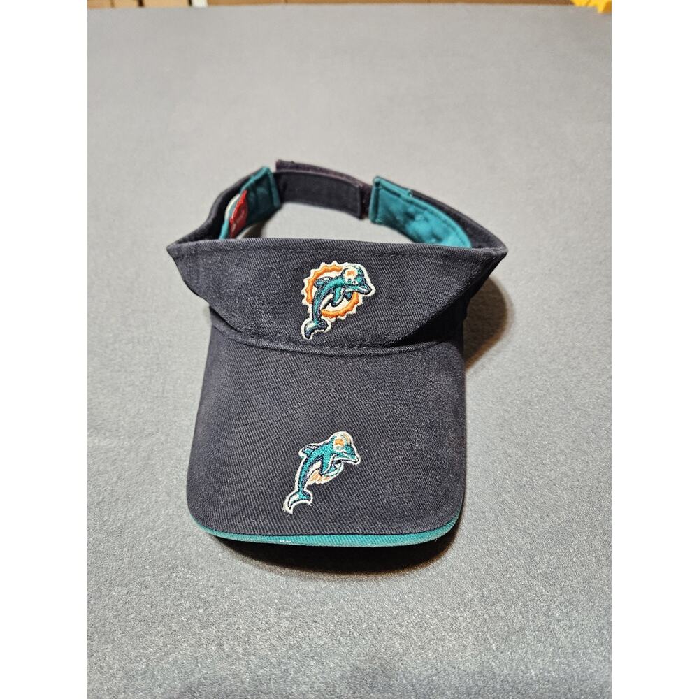 Reebok Dolphins Cap Visor Mens Navy Blue NFL Miami Dolphins Strapback Logo
